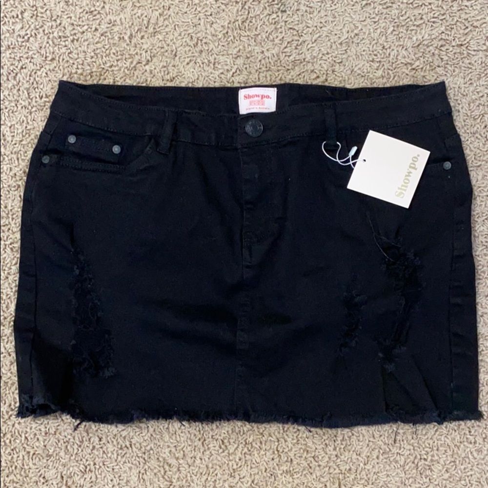 Black jean skirt